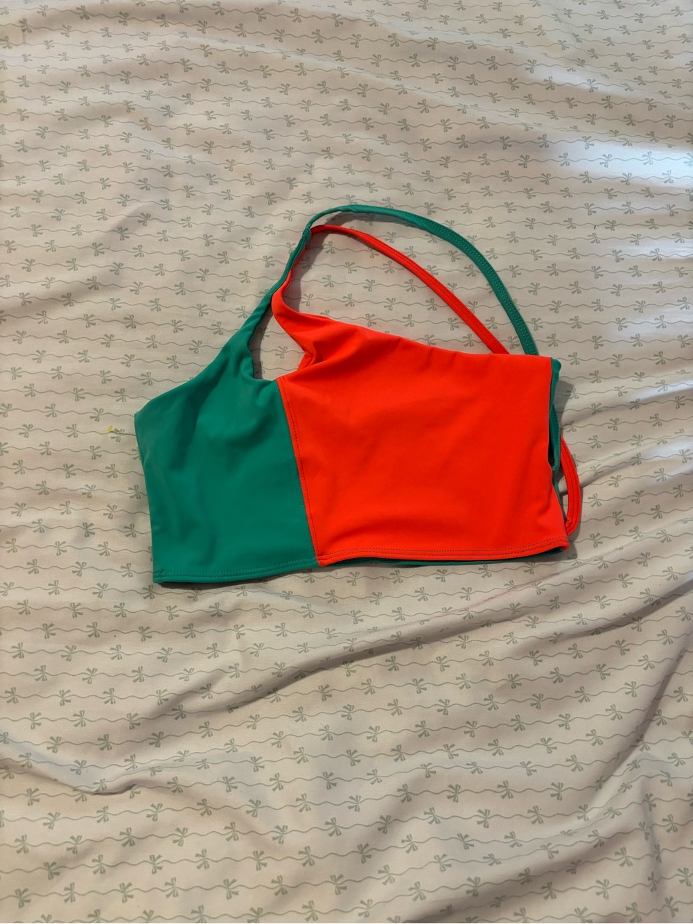 Girls' Colorblock Green & Orange Athletic bra top Tiger Friday